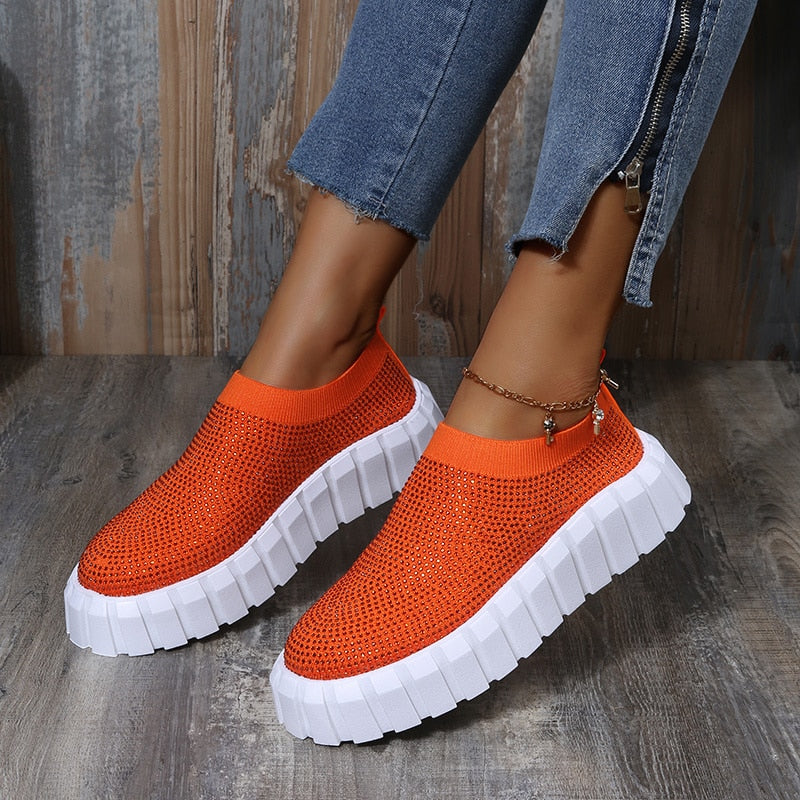 Female Mesh Platform Vulcanized Shoes