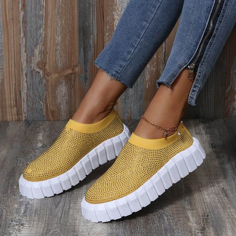 Female Mesh Platform Vulcanized Shoes