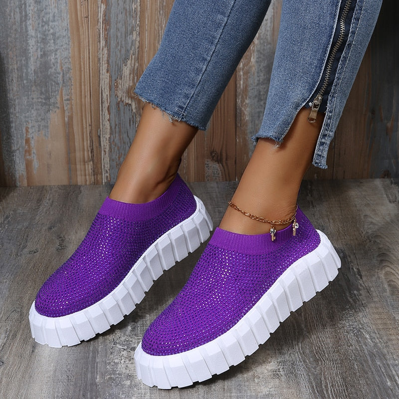 Female Mesh Platform Vulcanized Shoes